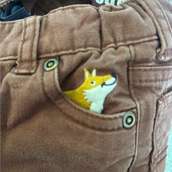 Baby Brown Straight Pants With Fox On Pocket Carter’s 18m - Picture 2 of 6